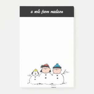 Peanuts   3 Person Snowman Post-it Notes