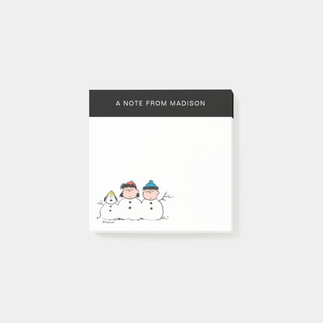 Peanuts | 3 Person Snowman Post-it Notes (Front)