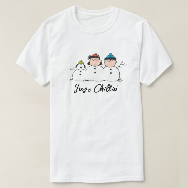 Peanuts | 3 Person Snowman T-Shirt (Design Front)