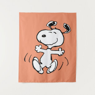 Peanuts   A Snoopy Happy Dance Tapestry