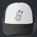 Peanuts | A Snoopy Happy Dance Trucker Hat<br><div class="desc">Snoopy is the loveable pet beagle of Charlie Brown in the comic strip Peanuts by Charles M. Schulz. Check out this cute Peanuts design featuring this loveable dog.</div>