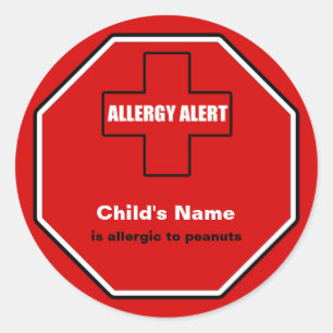 Peanuts Allergy Medical Alert Custom Sml Sticker