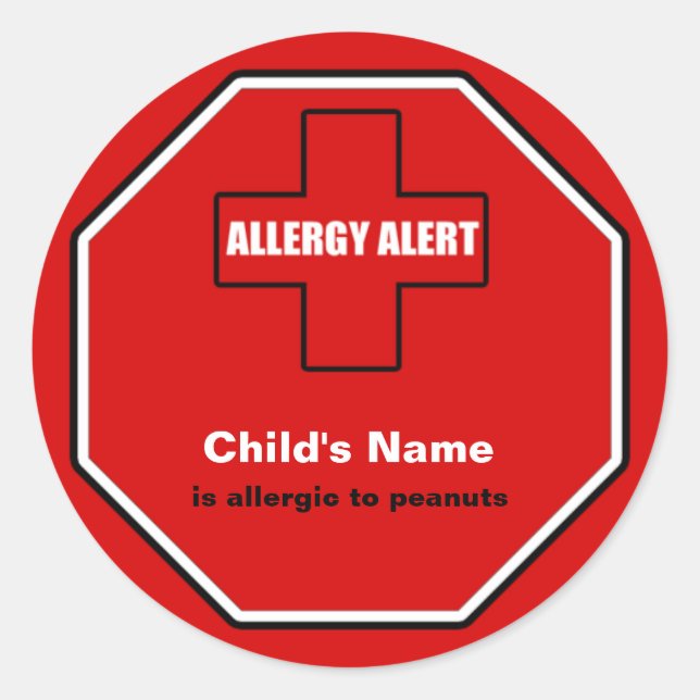 Peanuts Allergy Medical Alert Custom Sml Sticker (Front)