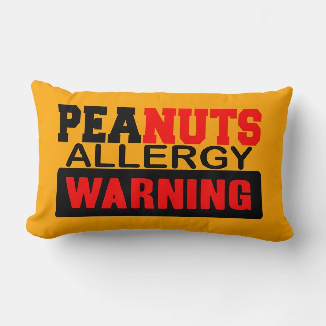 Peanuts Allergy Warning Lumbar Cushion (Front)