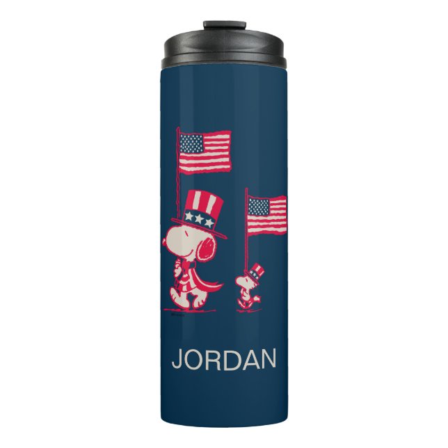 Peanuts | American Summer | Add Your Name Thermal Tumbler (Front)