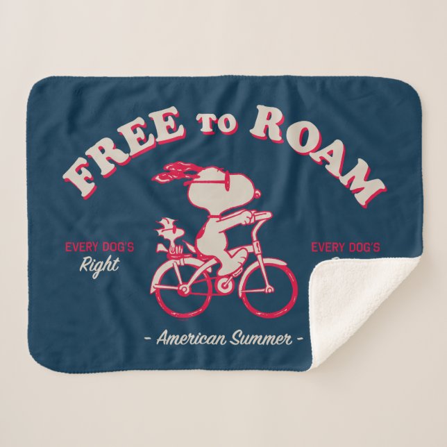 Peanuts | American Summer Free To Roam Sherpa Blanket (Front (Horizontal))