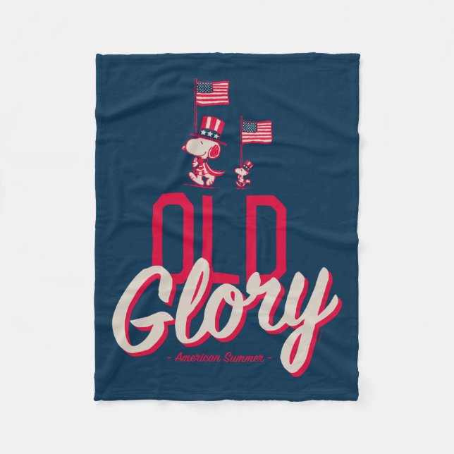 Peanuts | American Summer Old Glory Fleece Blanket (Front)