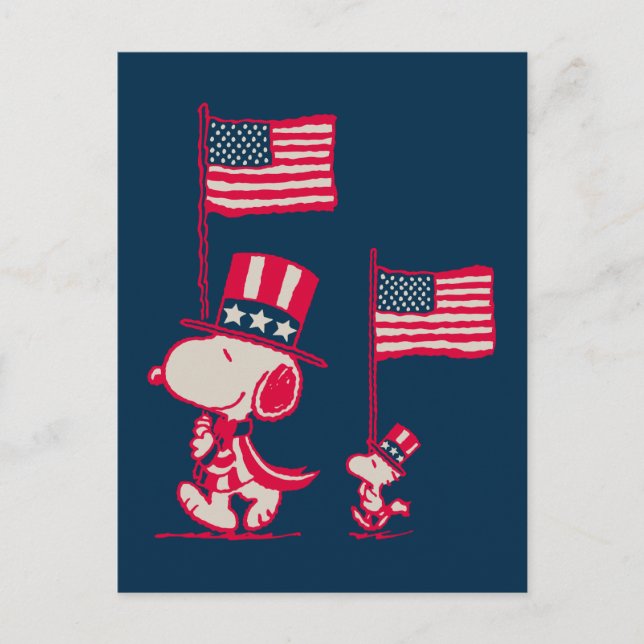 Peanuts | American Summer Old Glory Postcard (Front)