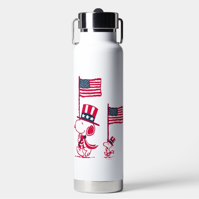 Peanuts | American Summer Old Glory Water Bottle (Front)