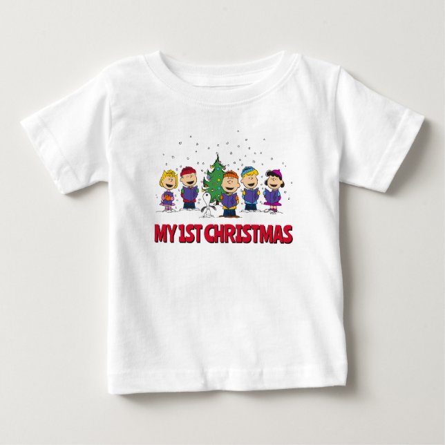 Peanuts | Around the Christmas Tree Baby T-Shirt (Front)