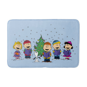 Peanuts   Around the Christmas Tree Bath Mat