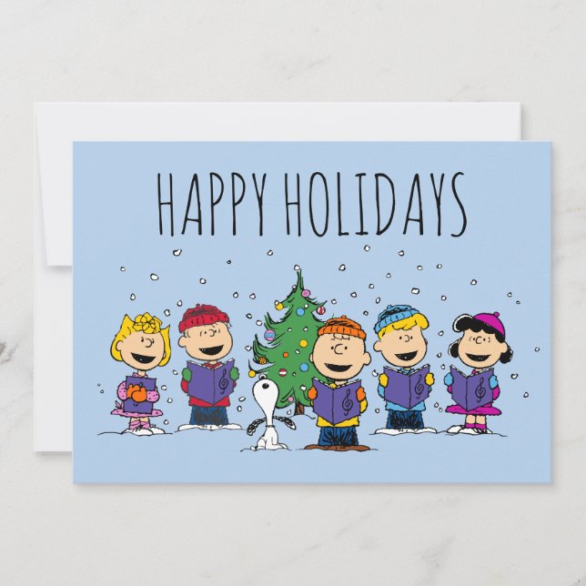 Peanuts | Around the Christmas Tree Holiday Card (Front)