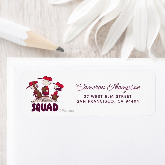 Peanuts | Baseball Squad Return Address Label (Insitu)
