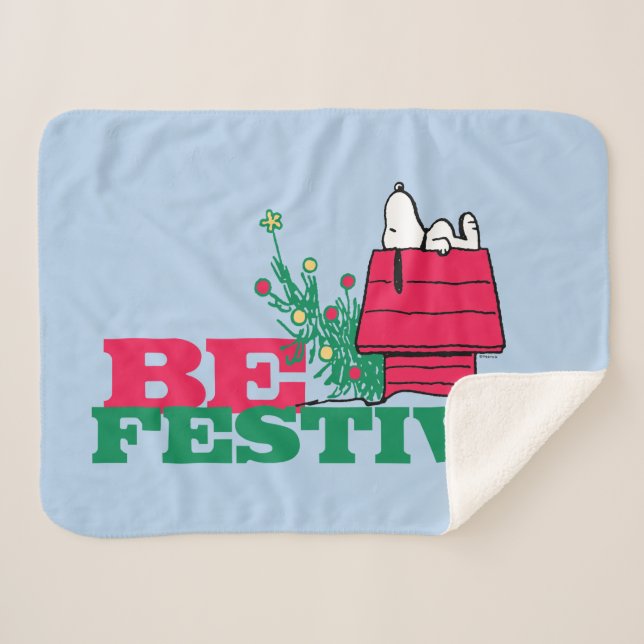 Peanuts | Be Festive Sherpa Blanket (Front (Horizontal))