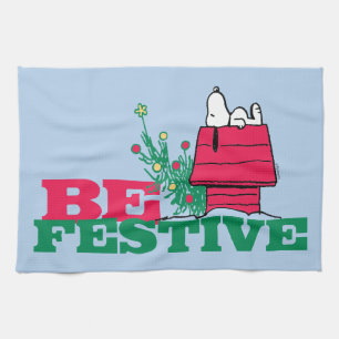 Peanuts   Be Festive Tea Towel