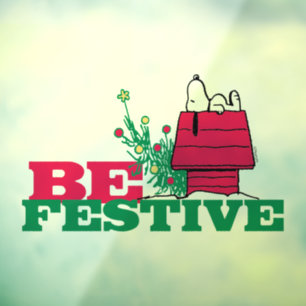 Peanuts   Be Festive Window Cling
