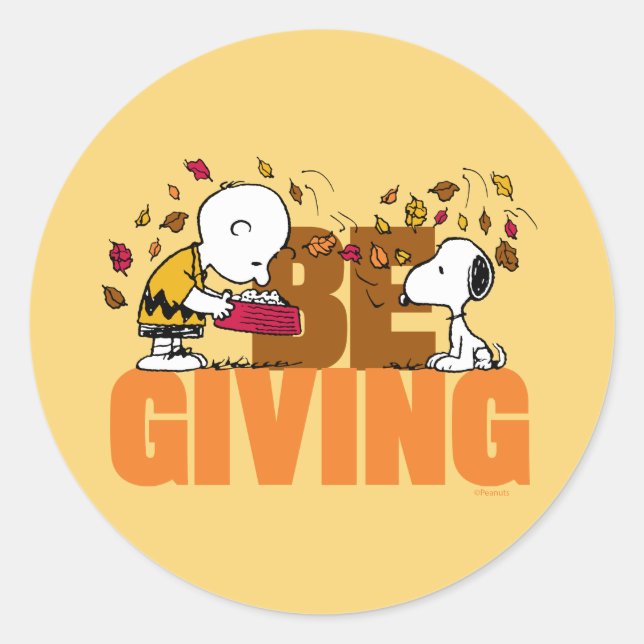 Peanuts | Be Giving Classic Round Sticker (Front)