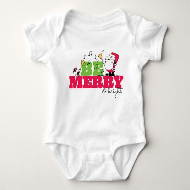 Peanuts | Be Merry Christmas Baby Bodysuit (Front)