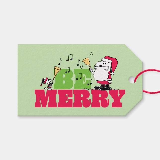 Peanuts | Be Merry Christmas Gift Tags (Front (Horizontal))