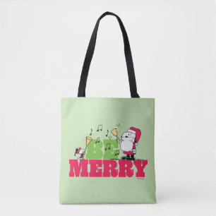 Peanuts   Be Merry Christmas Tote Bag