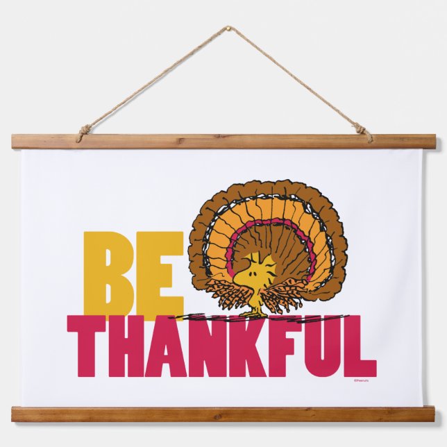 Peanuts | Be Thankful Woodstock Turkey Hanging Tapestry (Front)