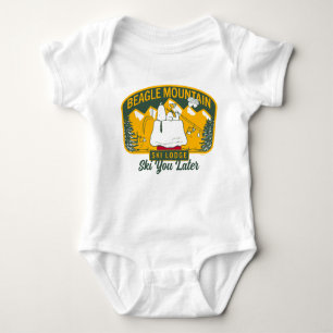 Peanuts Beagle Mountain Ski Lodge Baby Bodysuit