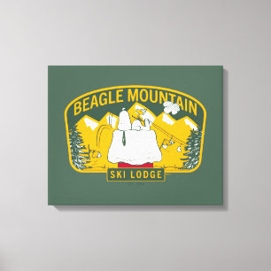 Peanuts Beagle Mountain Ski Lodge Canvas Print
