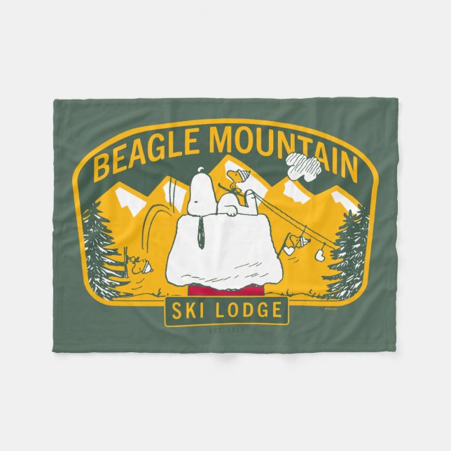 Peanuts | Beagle Mountain Ski Lodge Fleece Blanket (Front (Horizontal))