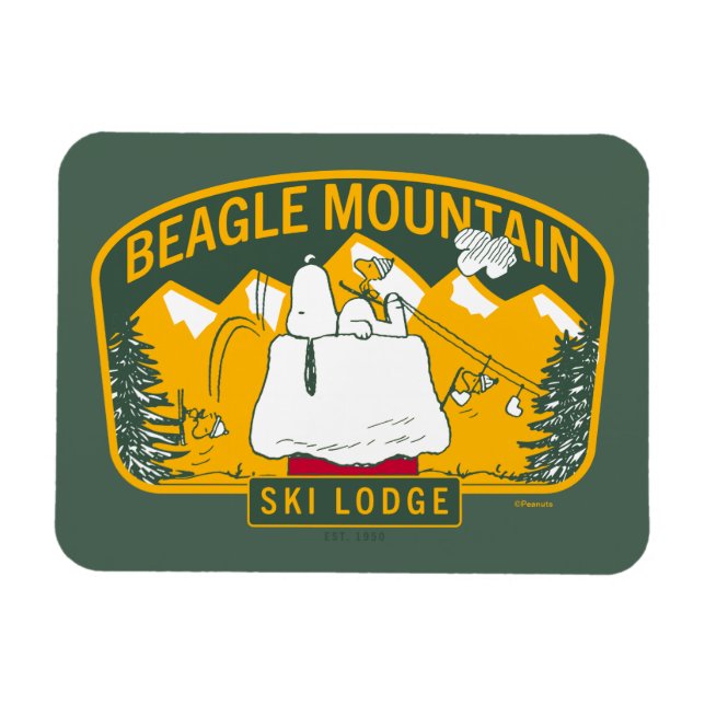 Peanuts | Beagle Mountain Ski Lodge Magnet (Horizontal)