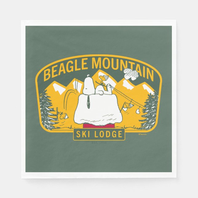 Peanuts | Beagle Mountain Ski Lodge Napkin (Front)