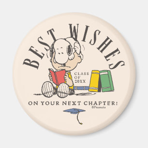 Peanuts Best Wishes Graduation Snoopy Reading Magnet