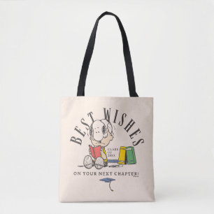 Peanuts Best Wishes Graduation Snoopy Reading Tote Bag