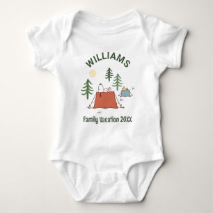 Peanuts   Camping Family Vacation Baby Bodysuit