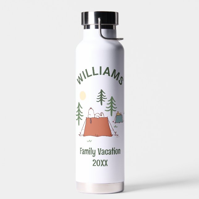 Peanuts | Camping Family Vacation Water Bottle (Left)