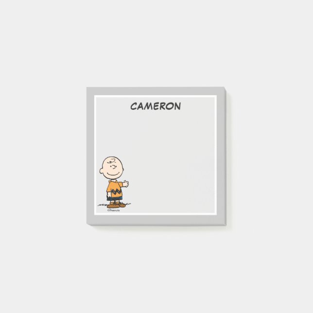 Peanuts | Charlie Brown | Add Your Name Post-it Notes (Front)