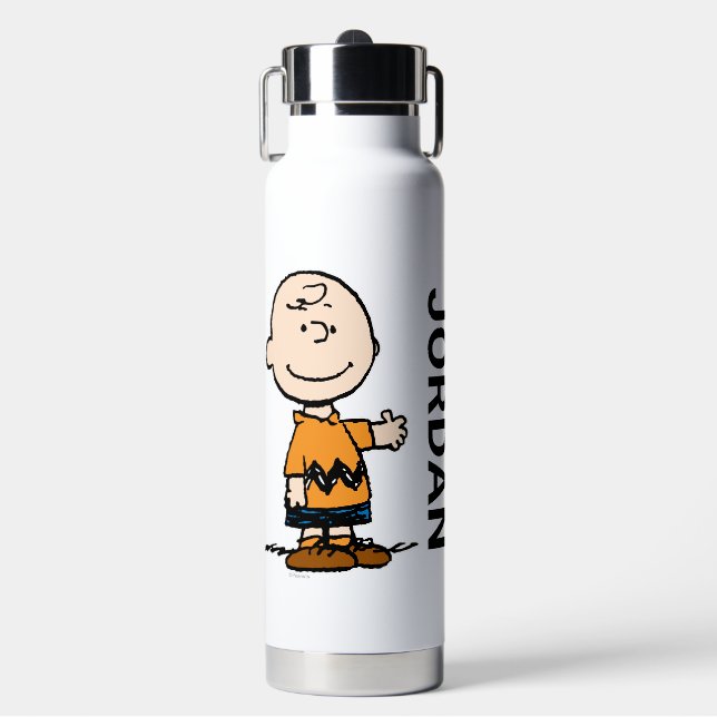 Peanuts | Charlie Brown | Add Your Name Water Bottle (Front)