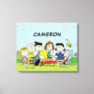 Peanuts Charlie Brown and Gang Add Your Name Canvas Print
