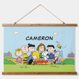 Peanuts   Charlie Brown and Gang   Add Your Name Hanging Tapestry