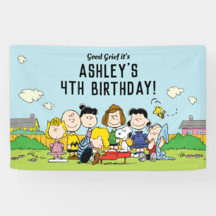 Peanuts   Charlie Brown and Gang Birthday Banner