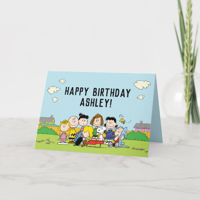 Peanuts | Charlie Brown and Gang Birthday Card (Front)