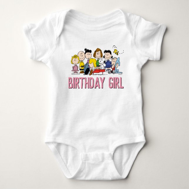 Peanuts | Charlie Brown and Gang Birthday Girl Baby Bodysuit (Front)