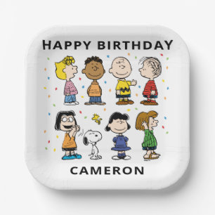 Peanuts   Charlie Brown and Gang Birthday Paper Plate