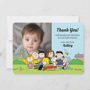 Peanuts Charlie Brown and Gang Birthday Thank You Card