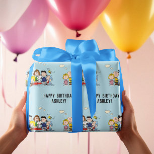Peanuts   Charlie Brown and Gang Birthday Wrapping Paper