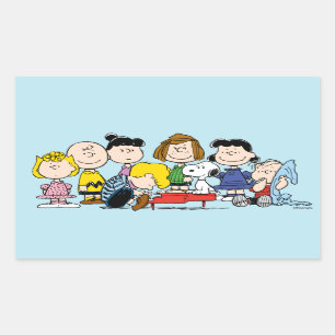 Peanuts   Charlie Brown and Gang Rectangular Sticker
