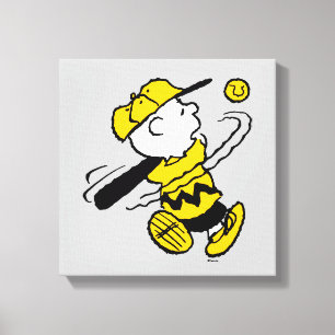 Peanuts Charlie Brown at Bat Canvas Print