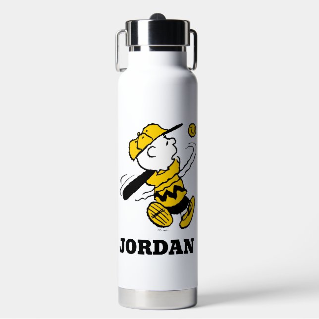 Peanuts | Charlie Brown at Bat Water Bottle (Front)