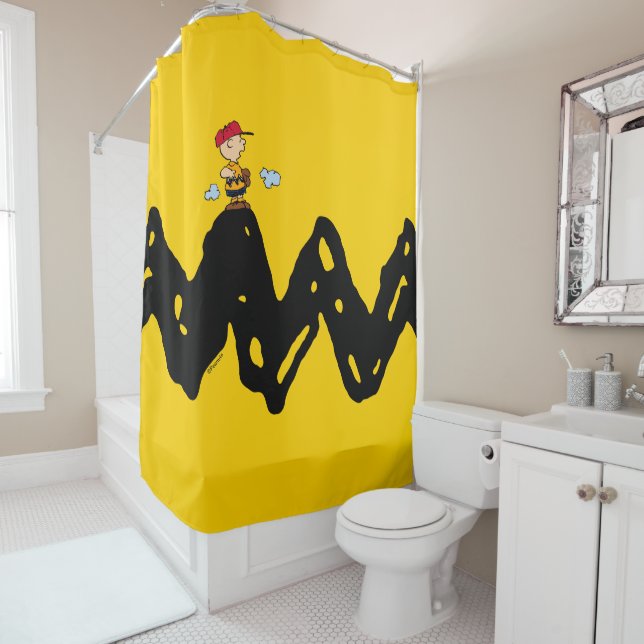 Peanuts | Charlie Brown Baseball Shower Curtain (In Situ)