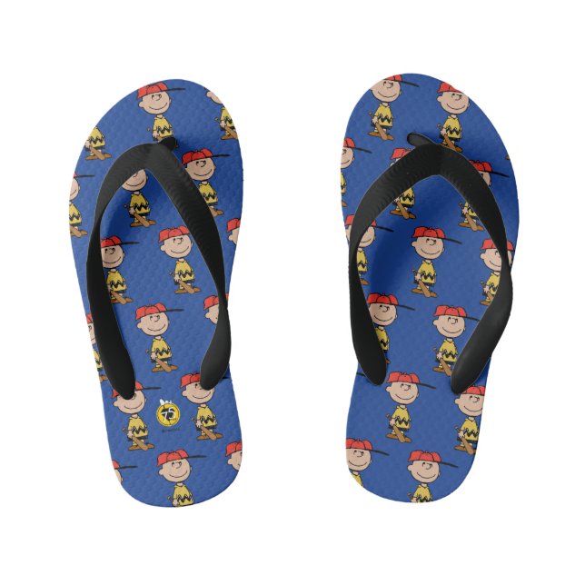 Peanuts | Charlie Brown Baseball Smile Kid's Thongs (Footbed)