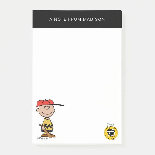 Peanuts | Charlie Brown Baseball Smile Post-it Notes (Front)